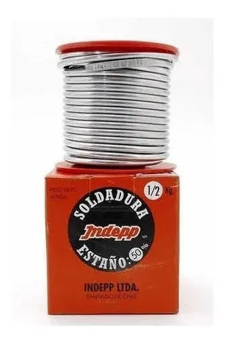 Carrete Soldadura Estaño-Plomo 50% Indepp 1/2Kg